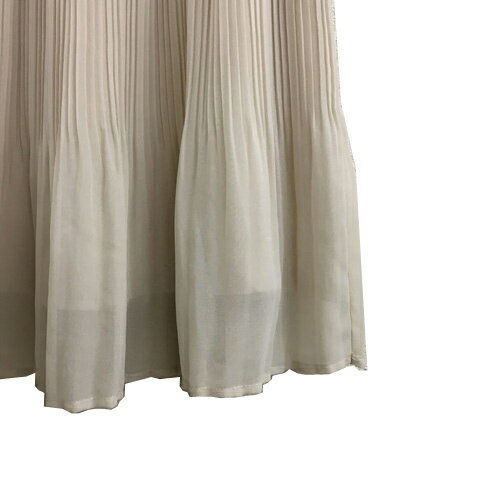 【中古】アー・ヴェ・ヴェ ミッシェルクラン a.v.v スカート フレア プリーツ 膝丈 ウエストゴム 無地 XS ベージュ 金 ゴールド レディース 【ベクトル 古着】 240618