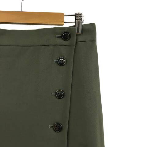 【中古】23区 オンワード樫山 スカート 台形 膝下 ミモレ ラップ風 ウエストゴム 40 緑 グリーン レディース 【ベクトル 古着】 240620