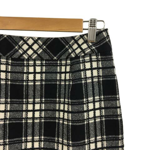【中古】アー・ヴェ・ヴェ ミッシェルクラン a.v.v スカート タイト ミニ ウール チェック 38 黒 ベージュ ブラック レディース 【ベクトル 古着】 240626