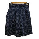 【中古】クイーンズコート QUEENS COURT パンツ キュロット ショート ハーフ ドット 水玉 9 紺 白 ネイビー ホワイト レディース 【ベクトル ...