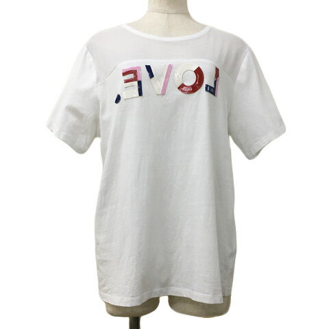 【中古】デシグアル Desigual カットソー Tシャツ プルオーバー クルーネック 切替 シアー 透け感 ロゴ 半袖 L 白 赤 ホワイト レッド レディース 【ベクトル 古着】 240911 【中古】デシグアル Desigual カットソー Tシャツ プルオーバー クルーネック 切替 シアー 透け感 ロゴ 半袖 L 白 赤 ホワイト レッド レディース 【ベクトル 古着】 240911