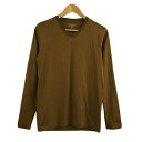 【中古】グリーンレーベルリラクシング ユナイテッドアローズ green label relaxing Tシャツ カットソー プルオーバー Vネック 無地 長袖 MEDIUM 茶 ブラウン メンズ 【ベクトル 古着】 241016
