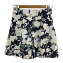 【中古】未使用品 スナイデル SNIDEL パンツ ショート キュロット スカート 花柄 総柄 0 紺 白 ネイビー ホワイト レディース 【ベクトル 古着】 250422(4)
