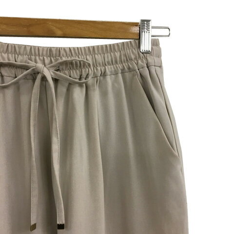 【中古】オペークドットクリップ OPAQUE.CLIP パンツ テーパード ロング タック 薄手 ウエストゴム イージー 無地 36 S ベージュ レディース 【ベクトル 古着】 250416