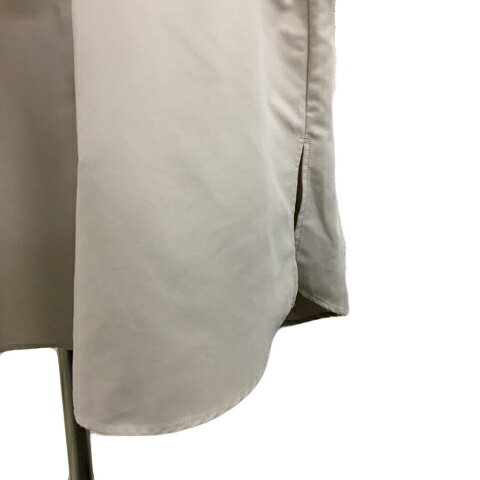 【中古】グローバルワーク GLOBAL WORK ワンピース シャツワンピース Iライン ロング バンドカラー リボンベルト スリット 無地 長袖 M ベージュ レディース 【ベクトル 古着】 241008