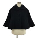【中古】アナトリエ ANATELIER ジャケット コート ポンチョ ショールカラー ショート 2WAY 無地 ウール アンゴラ混 七分袖 36 黒 ブラック レディース 【ベクトル 古着】 241010