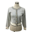 【中古】プロポーション ボディドレッシング PROPORTION BODY DRESSING カーディガン ニット ラウンドネック アーガイル ライン 長袖 S...