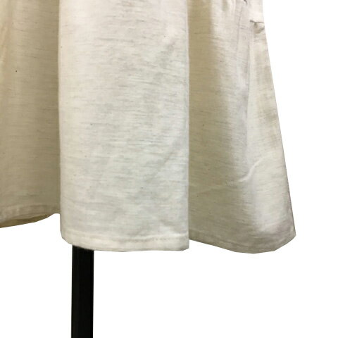 【中古】ハッシュアッシュ HusHusH ワンピース シャツワンピ Aライン ひざ丈 メランジ ティアード 無地 パフスリーブ 半袖 2 38 ベージュ 白 ホワイト レディース 【ベクトル 古着】 250425