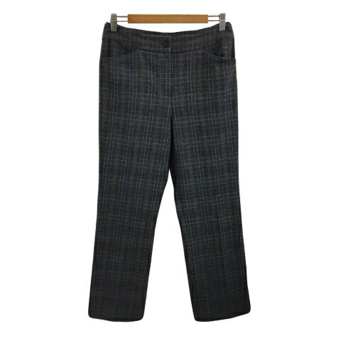 【中古】スチェッソ SUTSESO パンツ ストレート ロング チェック 42 グレー 黄 イエロー レディース 【ベクトル 古着】 250516(4)