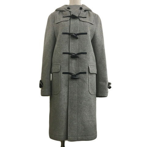 【中古】ユナイテッドアローズ UNITED ARROWS コート ダッフル フーディー ロング ウール 無地 長袖 38 グレー レディース 【ベクトル 古着】 241125