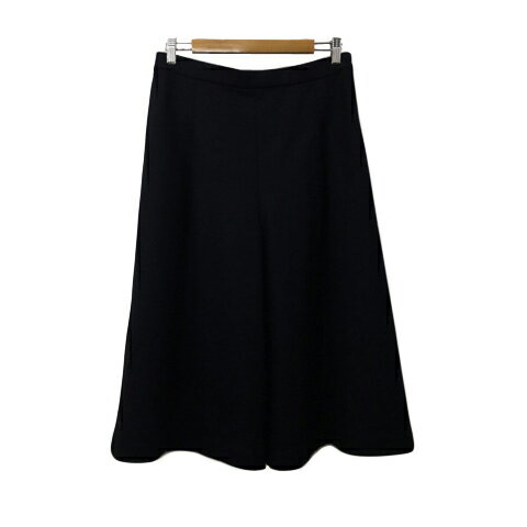 【中古】ギャバジンケーティー Gabardine K.T パンツ ワイド ガウチョ クロップド タック ウエストゴム ウール メルトン 無地 黒 ブラック レディース 【ベクトル 古着】 241202