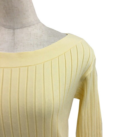 【中古】ロペピクニック ROPE Picnic カットソー ニット プルオーバー ラウンドネック リブ 無地 長袖 38 黄 イエロー レディース 【ベクトル 古着】 241119