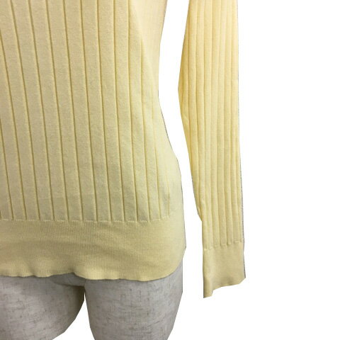 【中古】ロペピクニック ROPE Picnic カットソー ニット プルオーバー ラウンドネック リブ 無地 長袖 38 黄 イエロー レディース 【ベクトル 古着】 241119