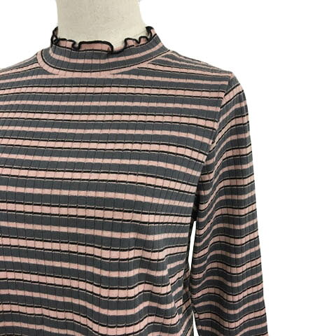 【中古】グローバルワーク GLOBAL WORK セーター ニット プルオーバー モックネック ボーダー メロウ 長袖 L ピンク グレー レディース 【ベクトル 古着】 250523 auc-vector-20327544 ブランド古着の買取販売ベクトル サンプル画像2