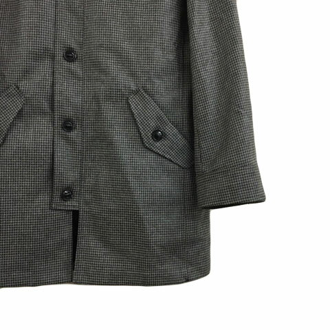【中古】ノーリーズ Nolley's コート フード シングル 千鳥格子 ライナー ウール アンゴラ混 長袖 M グレー 黒 ブラック メンズ 【ベクトル 古着】 241205