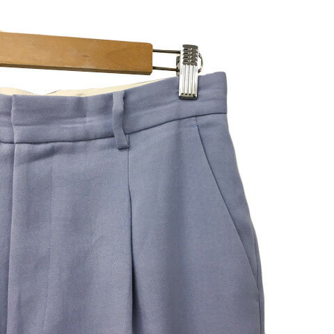 【中古】ロペ ROPE MADEMOISELLE パンツ テーパード ロング タック 無地 センタープレス ハイウエスト 38 水色 ライトブルー レディース 【ベクトル 古着】 250414