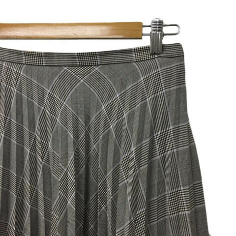 【中古】リフレクト Reflect スカート プリーツ ひざ丈 チェック 42 グレー 黒 ブラック レディース 【ベクトル 古着】 250422