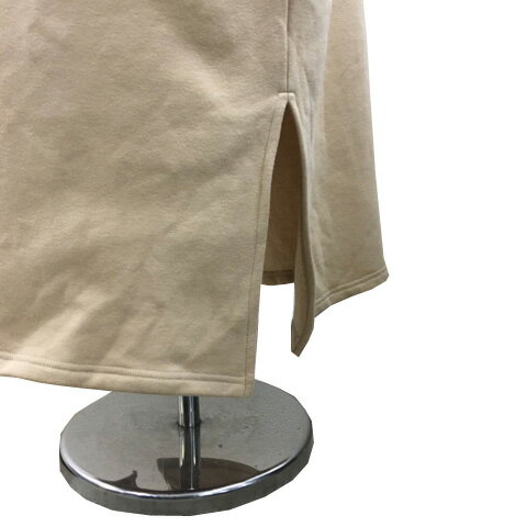 【中古】アンジービー ANDGEEBEE ワンピース パーカー Iライン ロング ロゴ 裏起毛 ハーフジップ スリット 長袖 M 白 ベージュ ホワイト レディース 【ベクトル 古着】 241223