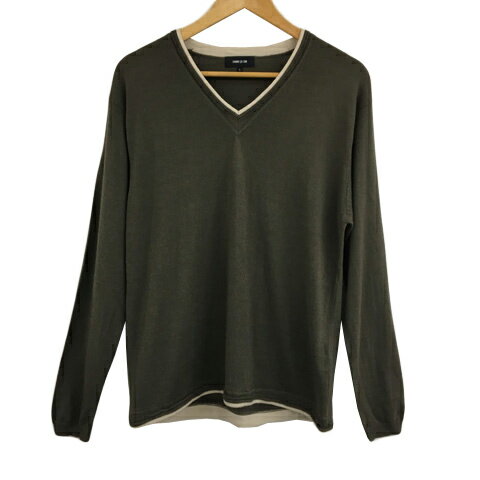 【中古】コムサイズム COMME CA ISM セーター ニット プルオーバー Vネック 無地 長袖 L 茶 ベージュ ブラウン メンズ 【ベクトル 古着】 250411