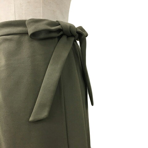 【中古】アズールバイマウジー AZUL by moussy パンツ ワイド ロング ラップ風 リボン ウエストゴム 無地 M 緑 グリーン レディース 【ベクトル 古着】 250123