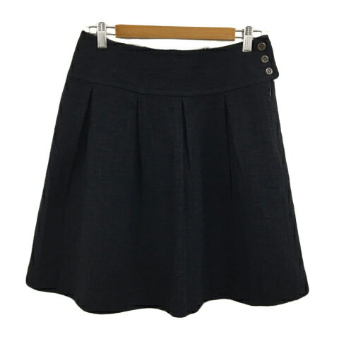 【中古】ノンブルアンペール NOMBRE IMPAIR スカート フレア プリーツ ひざ丈 無地 F 黒 ブラック レディース 【ベクトル 古着】 250521