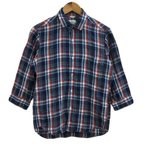 【中古】アーバンリサーチ URBAN RESEARCH シャツ スタンダード カジュアル チェック リネン 七分袖 Medium 紺 白 ネイビー ホワイト メンズ 【ベクトル 古着】 250408 【中古】アーバンリサーチ URBAN RESEARCH シャツ スタンダード カジュアル チェック リネン 七分袖 Medium 紺 白 ネイビー ホワイト メンズ 【ベクトル 古着】 250408
