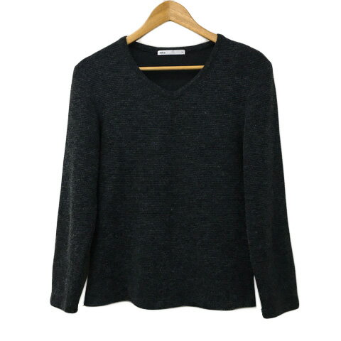 【中古】イッカ ikka セーター ニット プルオーバー Vネック メランジ 無地 長袖 M グレー メンズ 【ベクトル 古着】 250328