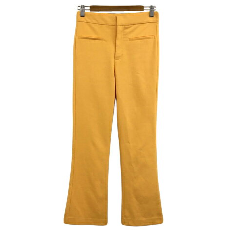 【中古】ザラ ZARA パンツ フレア ロング ストレッチ ウエストゴム 無地 USA S オレンジ 黄 イエロー レディース 【ベクトル 古着】 250507