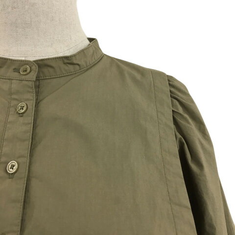 【中古】フリークスストア FREAKS STORE チュニック ブラウス シャツ バンドカラー 無地 長袖 F 緑 グリーン レディース 【ベクトル 古着】 250509