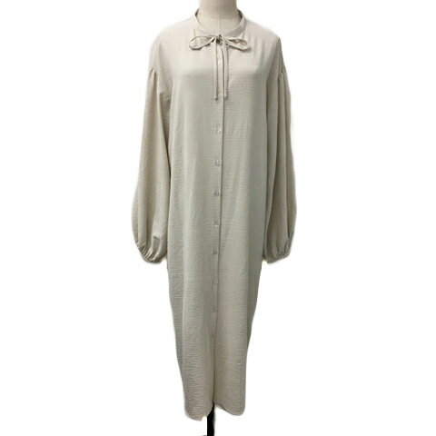 【中古】アプレジュール apres jour ワンピース シャツワンピ Iライン ロング リボン 無地 ボリュームスリーブ 長袖 F ベージュ 白 ホワイト レディース 【ベクトル 古着】 250606 【中古】アプレジュール apres jour ワンピース シャツワンピ Iライン ロング リボン 無地 ボリュームスリーブ 長袖 F ベージュ 白 ホワイト レディース 【ベクトル 古着】 250606