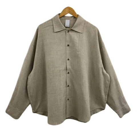 【中古】未使用品 キャスパー ジョン Casper John シャツ カジュアル レギュラーカラー オーバーサイズ 長袖 M ベージュ メンズ 【ベクトル 古着】 250610