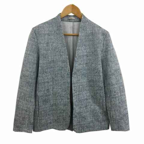 【中古】ハイストリート HIGH STREET ジャケット ノーカラー センターベント 前開き 総柄 長袖 M グレー メンズ 【ベクトル 古着】 250616 【中古】ハイストリート HIGH STREET ジャケット ノーカラー センターベント 前開き 総柄 長袖 M グレー メンズ 【ベクトル 古着】 250616