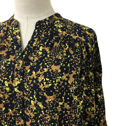 【中古】グローバルワーク GLOBAL WORK シャツ ブラウス スリットネック オーバーサイズ 総柄 長袖 M 黒 黄 ブラック イエロー レディース 【ベクトル 古着】 250725 auc-vector-20409616 ブランド古着の買取販売ベクトル サンプル画像2