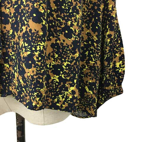【中古】グローバルワーク GLOBAL WORK シャツ ブラウス スリットネック オーバーサイズ 総柄 長袖 M 黒 黄 ブラック イエロー レディース 【ベクトル 古着】 250725 auc-vector-20409616 ブランド古着の買取販売ベクトル サンプル画像3