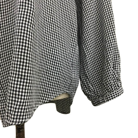 【中古】グローバルワーク GLOBAL WORK シャツ ブラウス スリットネック ギンガムチェック 長袖 L 黒 白 ブラック ホワイト レディース 【ベクトル 古着】 250627 auc-vector-20403330 ブランド古着の買取販売ベクトル サンプル画像3