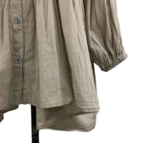 【中古】アーバンリサーチ ドアーズ URBAN RESEARCH DOORS チュニック ブラウス バンドカラー 無地 ギャザー ティアード 長袖 One ベージュ グレー レディース 【ベクトル 古着】 250704