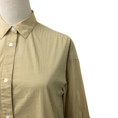 【中古】ベイフロー BAYFLOW シャツワンピース Iライン 膝丈 無地 長袖 2 ベージュ レディース 【ベクトル 古着】 250729