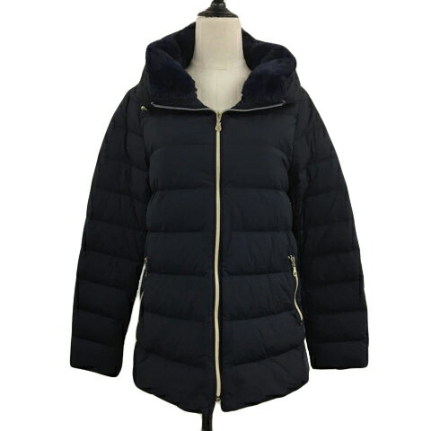 【中古】グリッツァーン Glitgerm ジャケット ダウン ボア フード 無地 ナイロン 長袖 L 紺 ネイビー レディース 【ベクトル 古着】 251006(4)