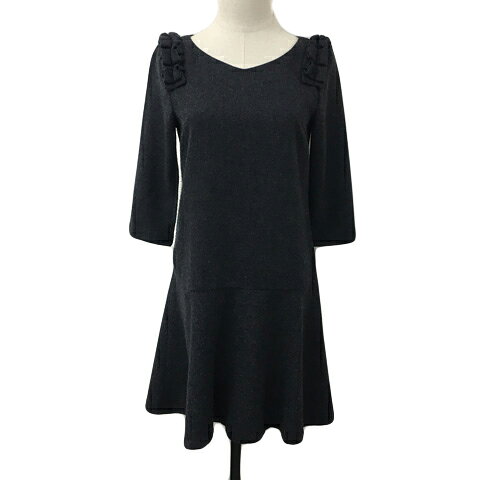 【中古】ジルバイジルスチュアート JILL by JILLSTUART ワンピース フレア ミニ Vネック フリル 無地 七分袖 S グレー レディース 【ベクトル 古着】 250902 auc-vector-20469861 ブランド古着の買取販売ベクトル パッケージ画像