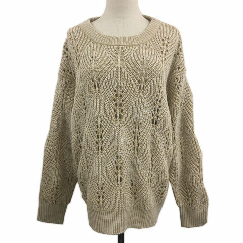 【中古】クラシカルエルフ CLASSICAL ELF セーター ニット プルオーバー ラウンドネック 透かし編み 長..