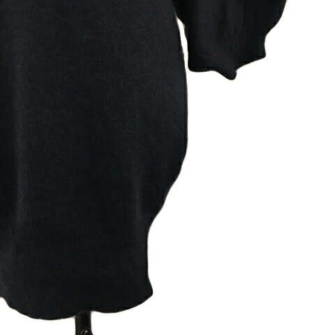 【中古】デュラス DURAS ワンピース チュニック ニット Vネック 無地 ナイロン アンゴラ混 長袖 F 黒 ブラック レディース 【ベクトル 古着】 250828