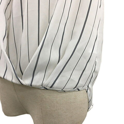 【中古】ロペピクニック ROPE Picnic シャツ ブラウス Vネック プルオーバー カシュクール ストライプ フレンチスリーブ 半袖 38 白 黒 ホワイト ブラック レディース 【ベクトル 古着】 250902 auc-vector-20461400 ブランド古着の買取販売ベクトル サンプル画像3