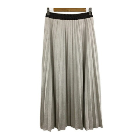 【中古】アウィーエフ AuieF スカート プリーツ ロング スエード調 ウエストゴム 無地 38 ベージュ 茶 ブラウン レディース 【ベクトル 古着】 251106(4)