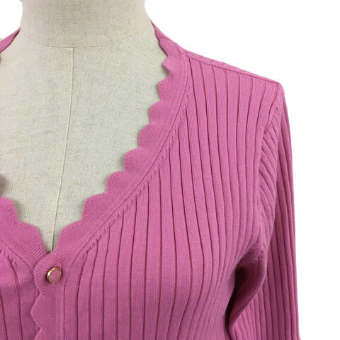 【中古】ロペピクニック ROPE Picnic カーディガン ニット Vネック スカラップ リブ 無地 長袖 38 ピンク レディース 【ベクトル 古着】 250930 auc-vector-20507336 ブランド古着の買取販売ベクトル サンプル画像2