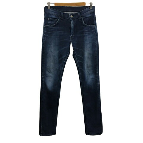 【中古】リー LEE パンツ デニム ジーンズ スキニー ロング ジップフライ ストレッチ M 紺 ネイビー メンズ 【ベクトル 古着】 260313