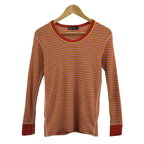 【中古】ツーディライブ 02DERIV. Tシャツ カットソー ニット プルオーバー ラウンドネック ボーダー 長袖 1 赤 黄 レッド イエロー メンズ 【ベクトル 古着】 260427