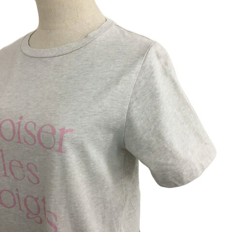 【中古】ナノユニバース nano universe Tシャツ カットソー プルオーバー ラウンドネック プリント ロゴ 杢 半袖 F グレー ピンク レディース 【ベクトル 古着】 260803 auc-vector-21163477 ブランド古着の買取販売ベクトル サンプル画像2