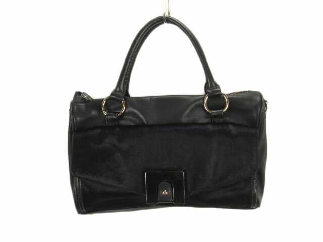 【中古】アロガント サーペントARROGANT SERPENT ハンドバッグ レザー ハラコ 黒 ブラック レディース 【ベクトル 古着】 211125