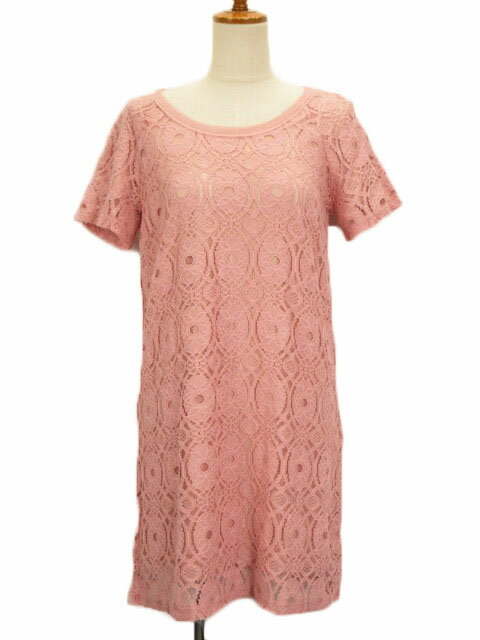 【中古】未使用品 マリアーニ MALIANI ワンピース プルオーバー 総レース 半袖 7 ピンク レディース 【ベクトル 古着】 191016 ベクトルプレミアム店