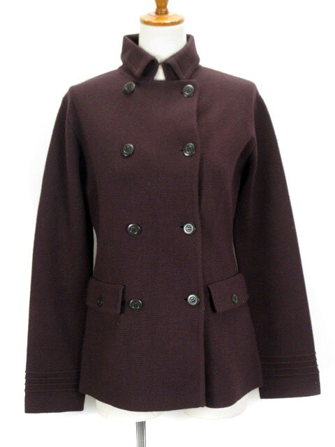 【中古】コムサコムサコムサ COMME CA COMME CA COMME CA ジャケット ニット ダブル ウール 9 紫 ボルドー レディース 【ベクトル 古着】 220321